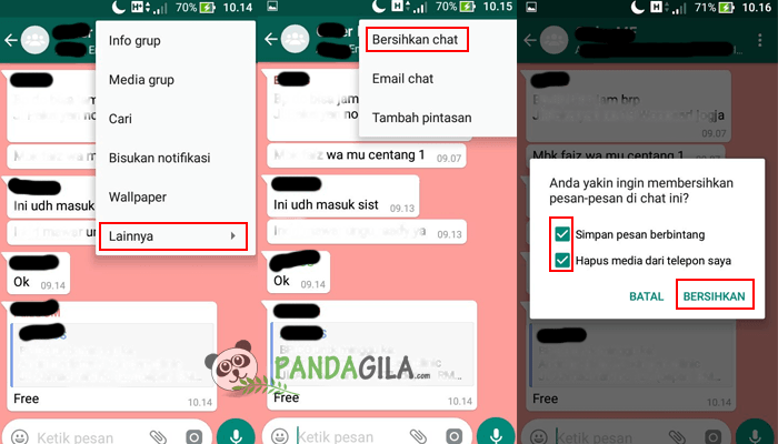 Cara menghapus pesan di grup WhatsApp