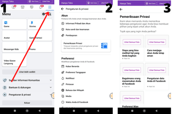 privasi mengatur untuk kiriman pada