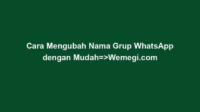 Cara mengubah nama grup WhatsApp